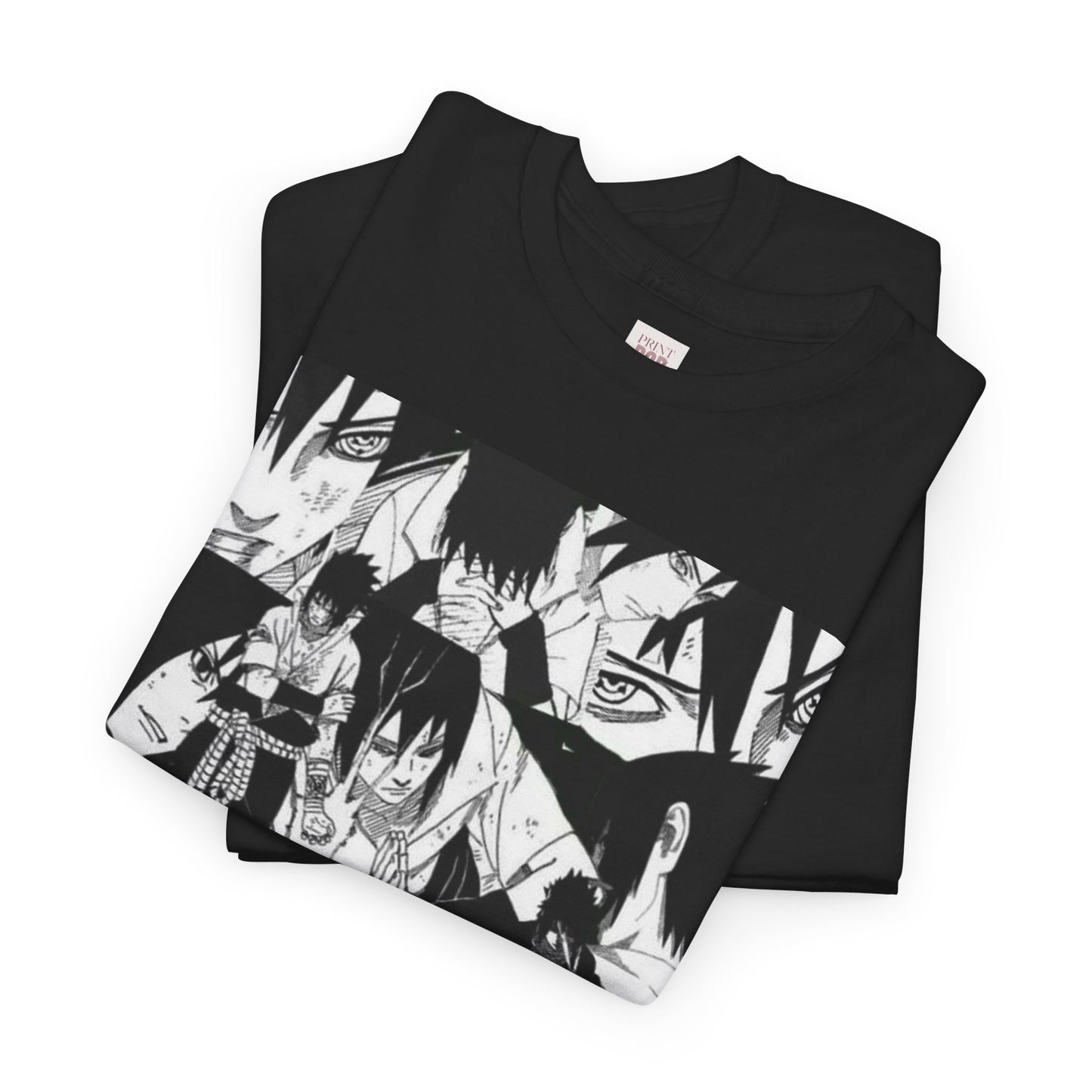 Naruto Shippuden Uchiha Sasuke Unisex Heavy Cotton Tee - Vibrant and Stylish Design for Otaku Heads