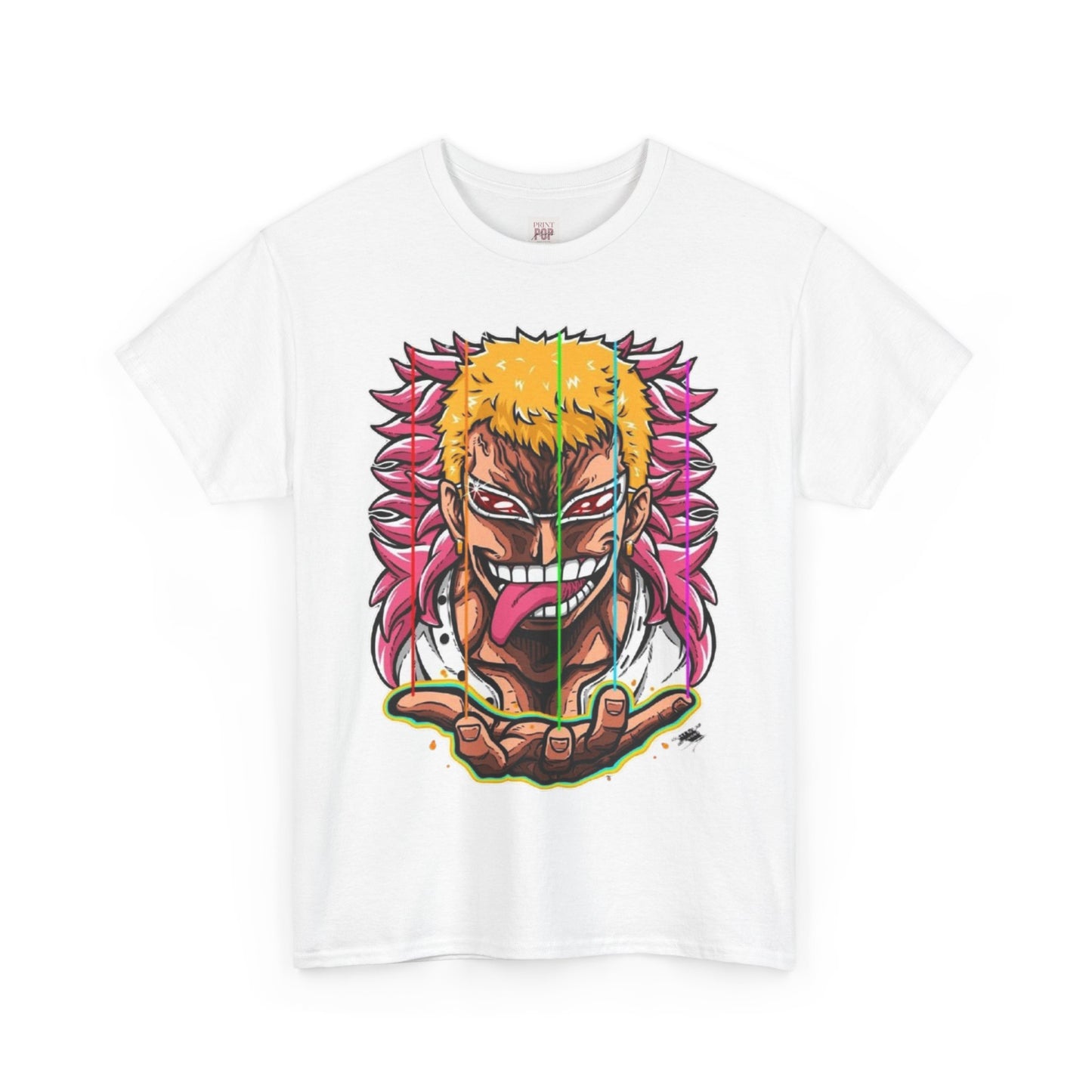 One Piece Don Quixote Doflamingo Unisex Heavy Cotton Tee - Vibrant and Stylish Design for Otaku Heads