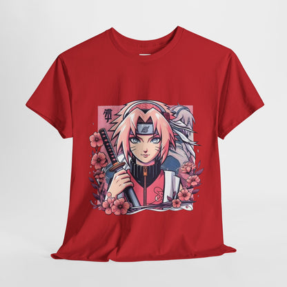 Naruto Shippuden Sakura Unisex Heavy Cotton Tee - Vibrant and Stylish Design for Otaku Heads