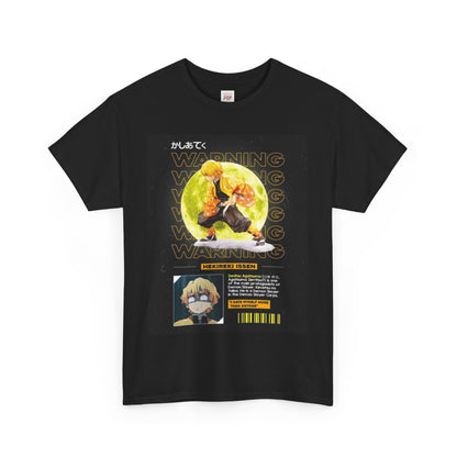 Demon Slayer Agatsuma Zenitsu Unisex Heavy Cotton Tee - Vibrant and Stylish Design for Otaku Heads