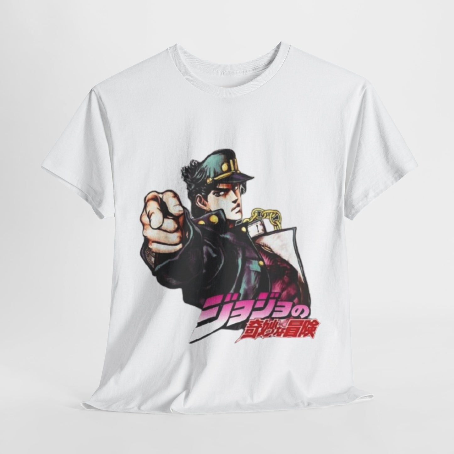 Jojo's Bizarre Adventure Jotaro Kujo Unisex Heavy Cotton Tee - Vibrant and Stylish Design for Otaku Heads