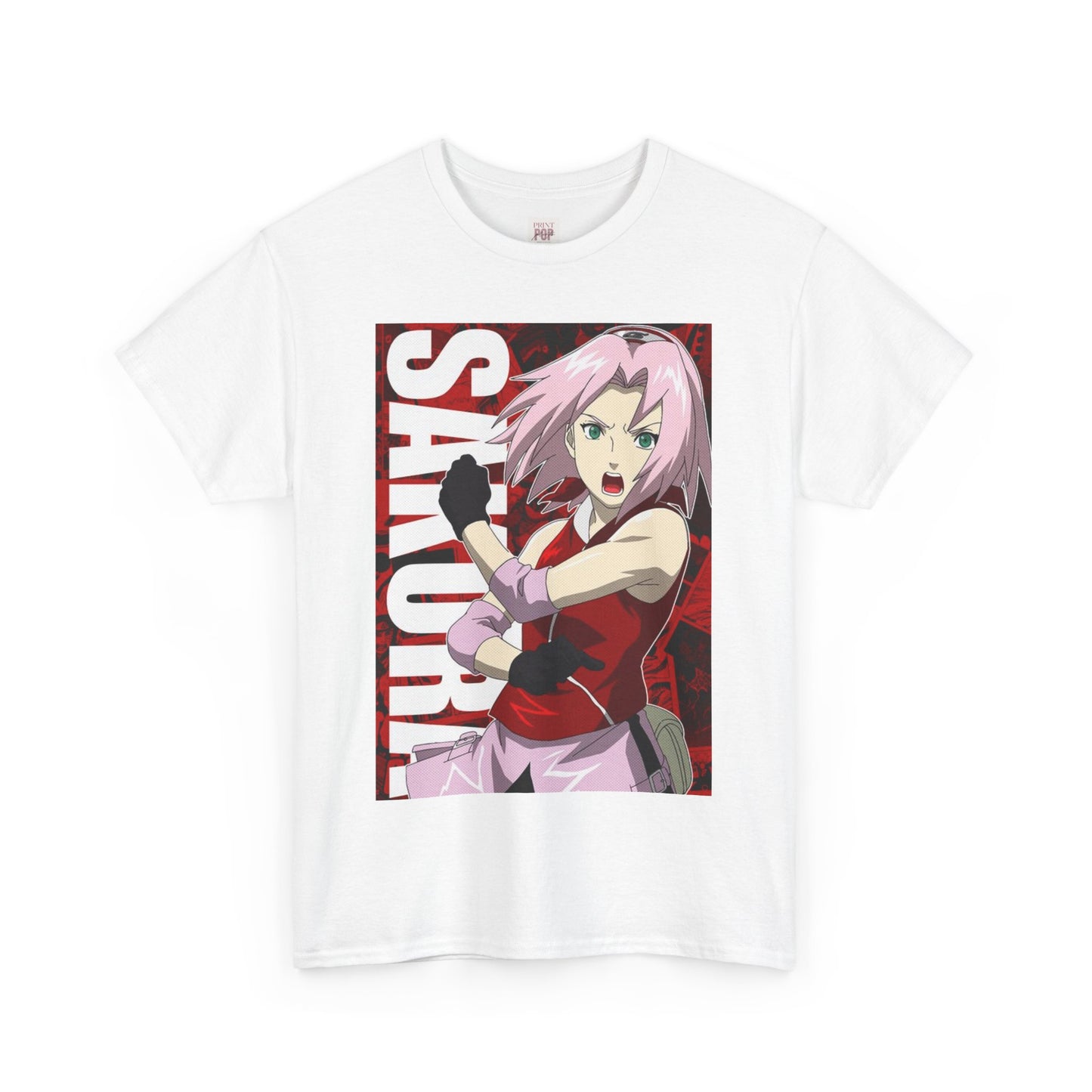 Naruto Shippuden Sakura Unisex Heavy Cotton Tee - Vibrant and Stylish Design for Otaku Heads