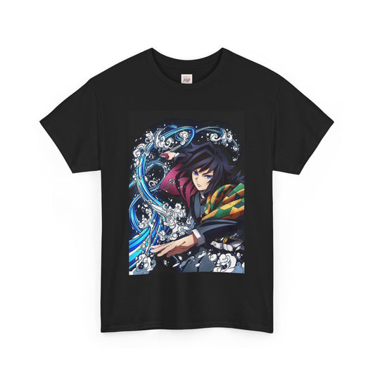 Demon Slayer Giyu Tomioka Unisex Heavy Cotton Tee - Vibrant and Stylish Design for Otaku Heads