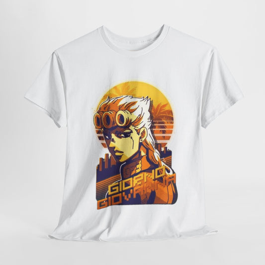 Jojo's Bizarre Adventure Giorno Giovanna Unisex Heavy Cotton Tee - Vibrant and Stylish Design for Otaku Heads