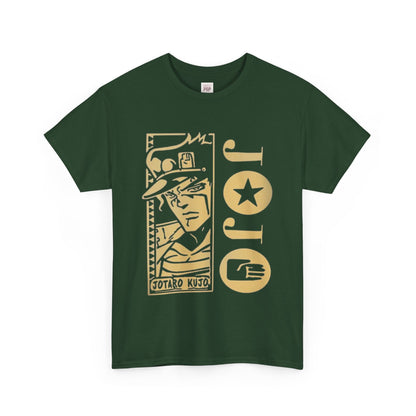 Jojo's Bizarre Adventure Jotaro Kujo Unisex Heavy Cotton Tee - Vibrant and Stylish Design for Otaku Heads