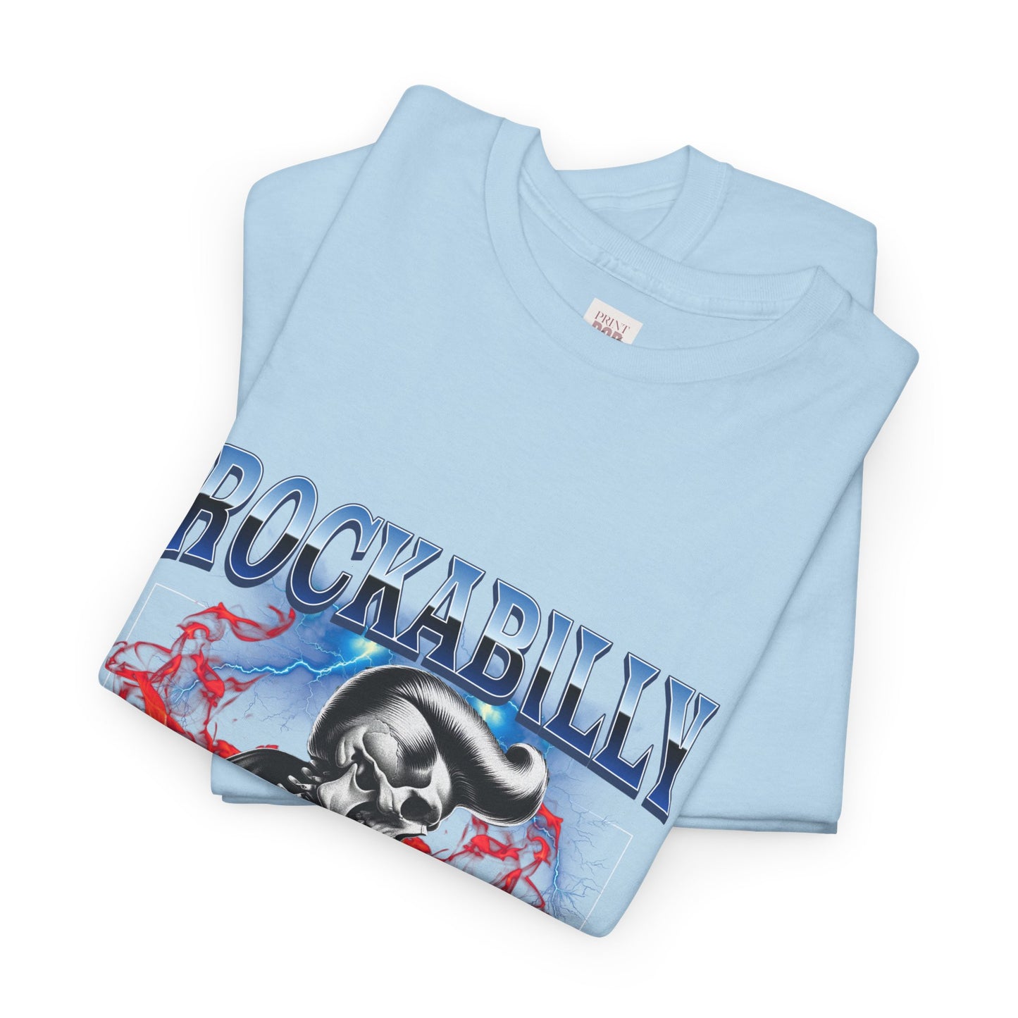 Rockabilly Skull Graphic Premium and Stylish Unisex Heavy Cotton T-Shirt