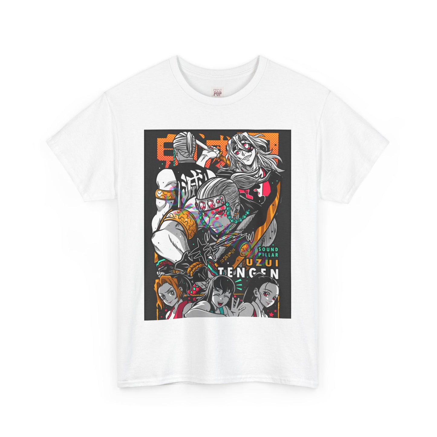 Demon Slayer Tengen Uzui Unisex Heavy Cotton Tee - Vibrant and Stylish Design for Otaku Heads