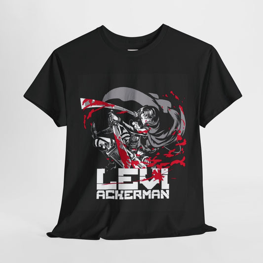 Attack On Titan Levi Ackerman Unisex Heavy Cotton Tee - Vibrant and Stylish Design for Otaku Heads