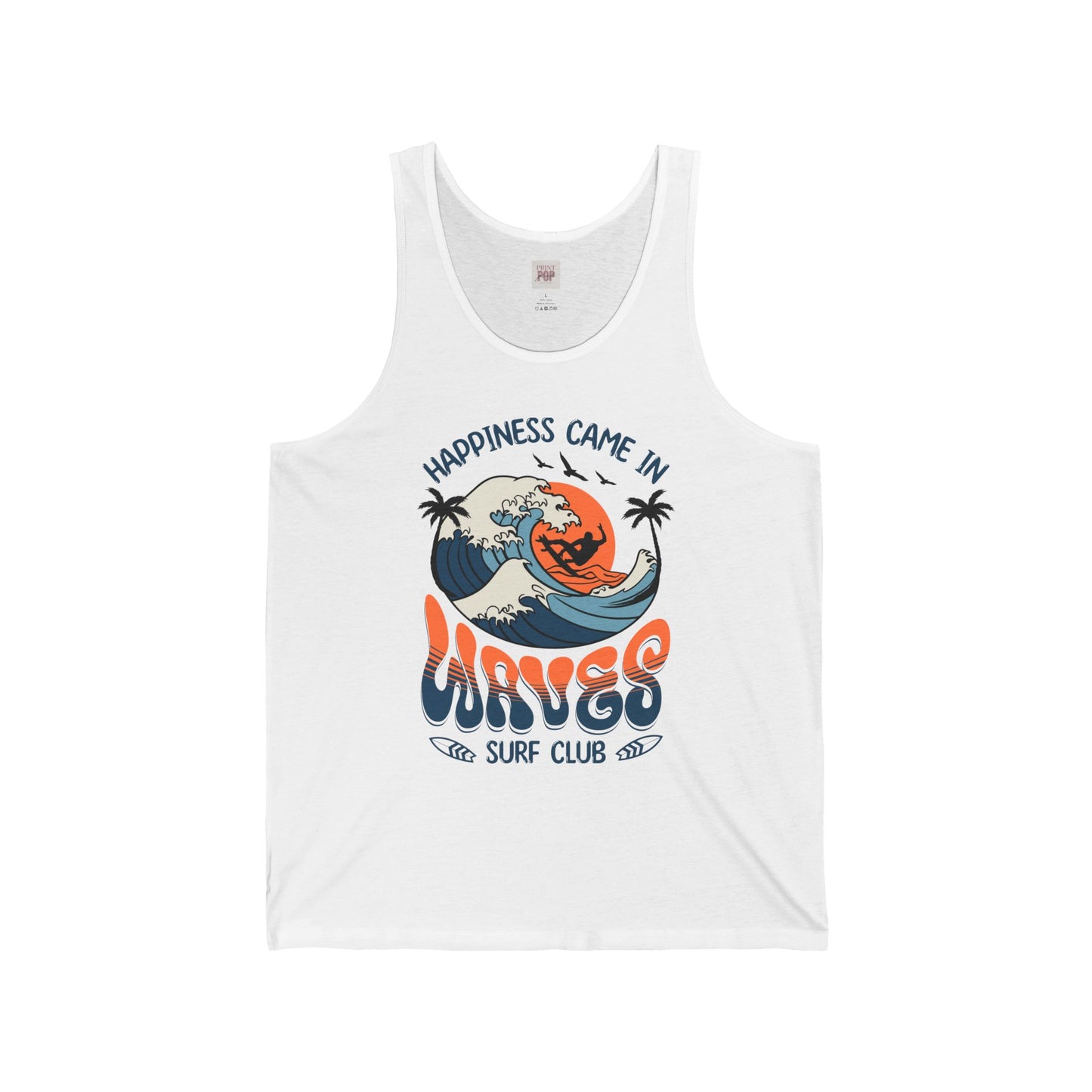 Happiness Waves Surf Club Unisex Jersey Tank