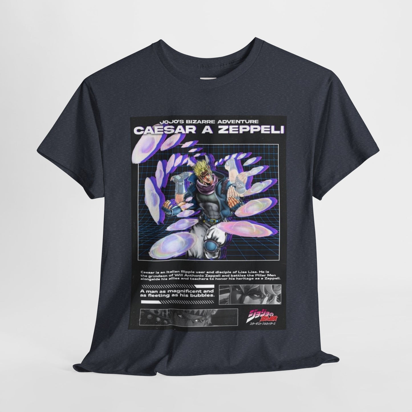 Jojo's Bizarre Adventure Caesar A. Zeppeli Unisex Heavy Cotton Tee - Vibrant and Stylish Design for Otaku Heads