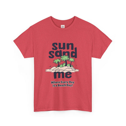 Beach Vibes Unisex Heavy Cotton Tee - "sun sand me" Design