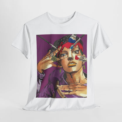 Jojo's Bizarre Adventure Rohan Kishibe Unisex Heavy Cotton Tee - Vibrant and Stylish Design for Otaku Heads