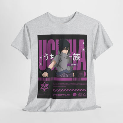 Naruto Shippuden Uchiha Sasuke Unisex Heavy Cotton Tee - Vibrant and Stylish Design for Otaku Heads