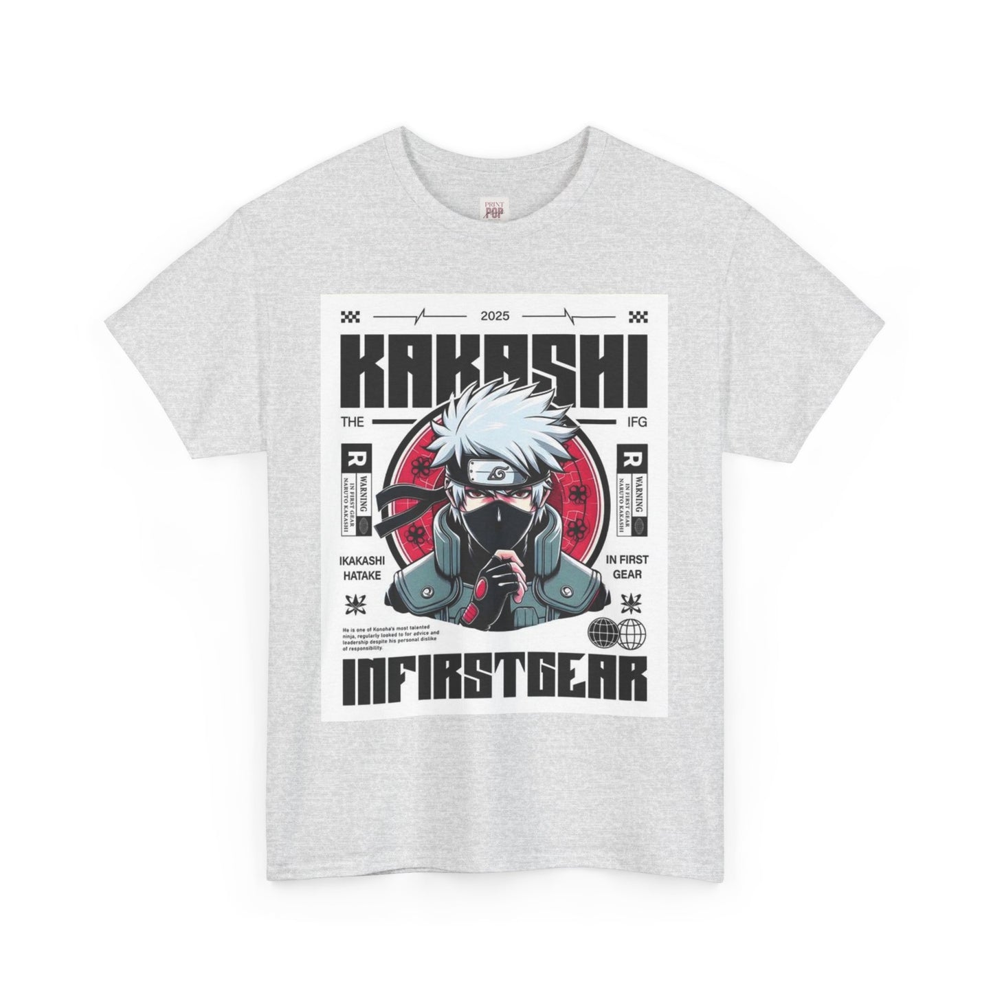 Naruto Shippuden Kakashi Unisex Heavy Cotton Tee - Vibrant and Stylish Design for Otaku Heads