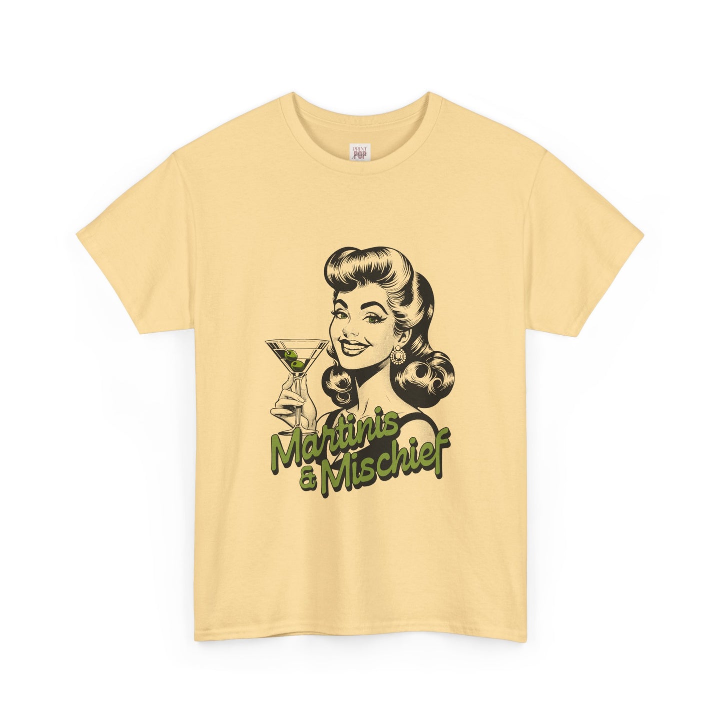 Martinis & Mischief Unisex Heavy Cotton Tee - Fun Retro Graphic T-Shirt