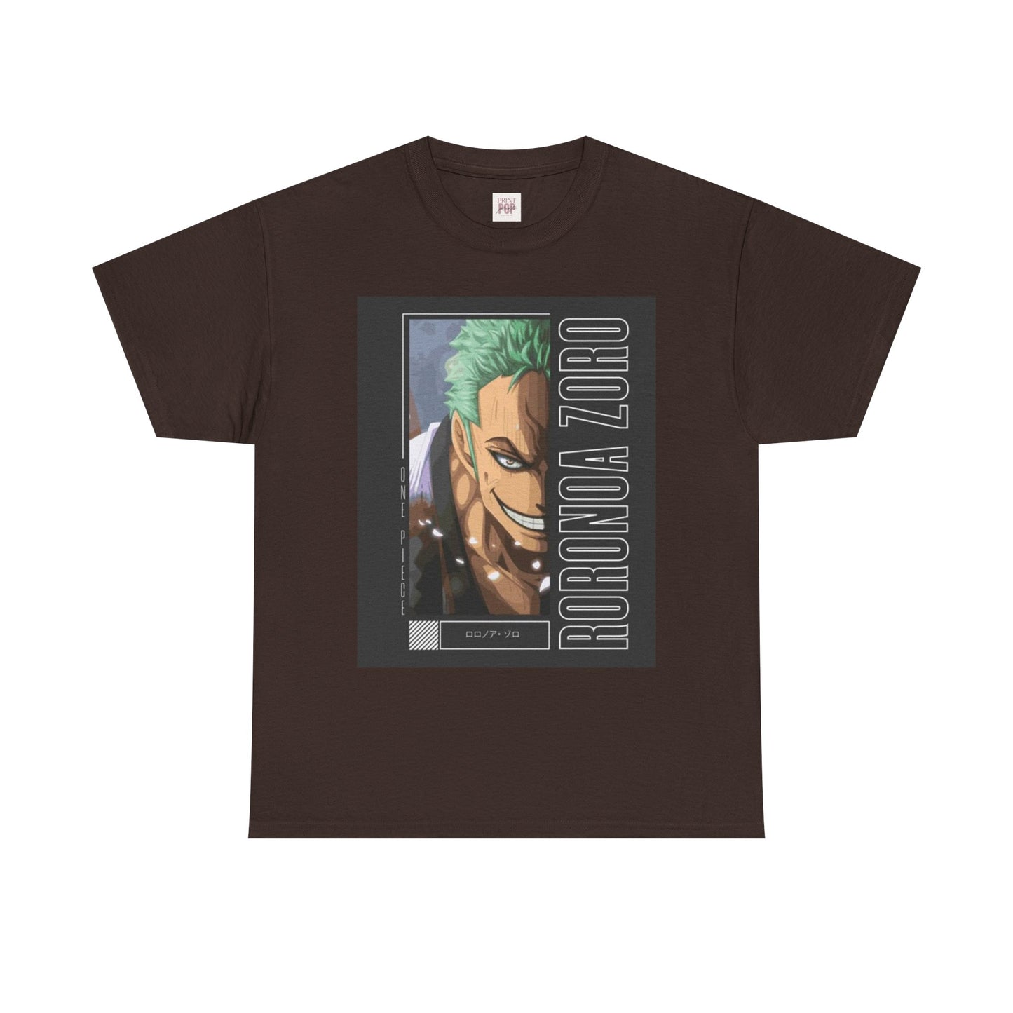 One Piece Zoro Unisex Heavy Cotton Tee - Vibrant and Stylish Design for Otaku Heads