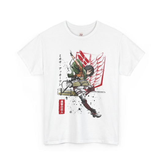 Attack On Titan Mikasa Ackerman Unisex Heavy Cotton Tee - Vibrant and Stylish Design for Otaku Heads