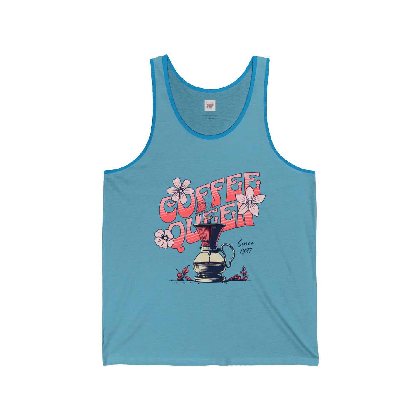 Coffee Queen Unisex Jersey Tank - Casual Summer Tee for Coffee Lovers