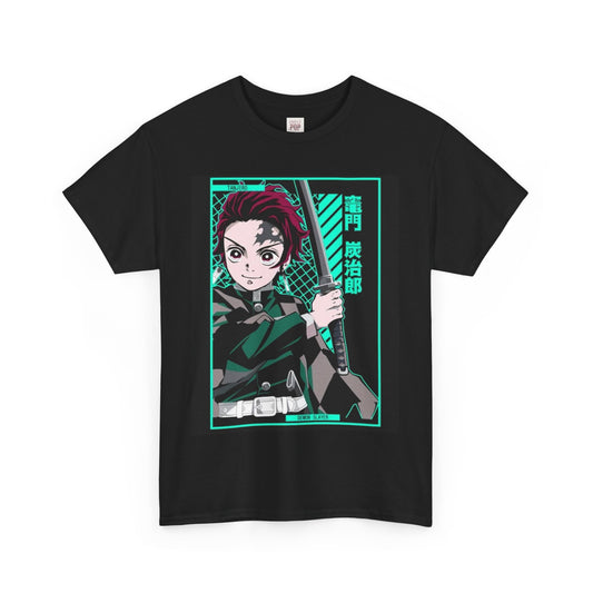 Demon Slayer Kamado Tanjiro Unisex Heavy Cotton Tee - Vibrant and Stylish Design for Otaku Heads