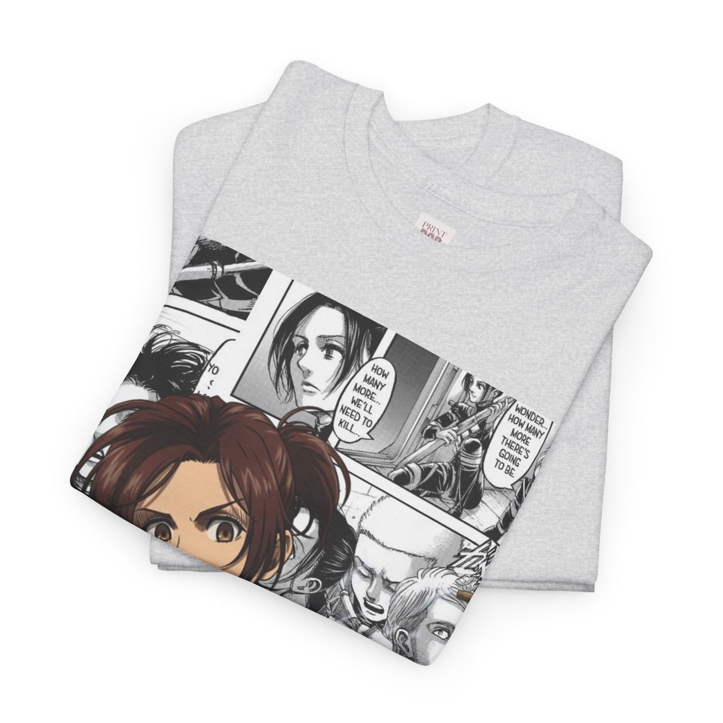 Anime-Inspired Unisex Heavy Cotton Tee - Graphic Comic Design