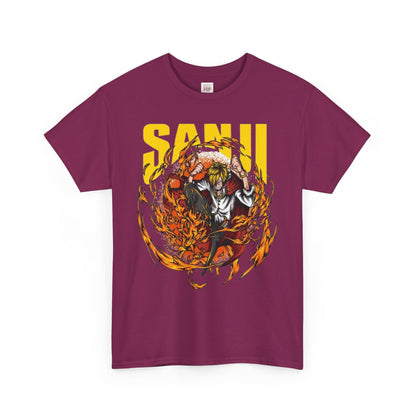 One Piece Sanji Unisex Heavy Cotton Tee - Vibrant and Stylish Design for Otaku Heads