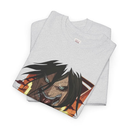 Attack On Titan Eren Jaeger Unisex Heavy Cotton Tee - Vibrant and Stylish Design for Otaku Heads