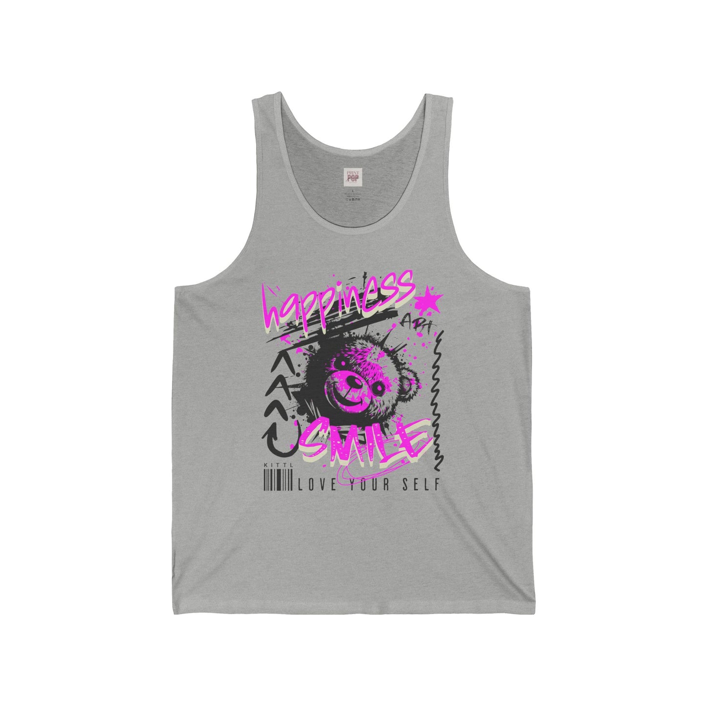 Happiness Smile Unisex Jersey Tank Top | Love Your Self Graphic Tee