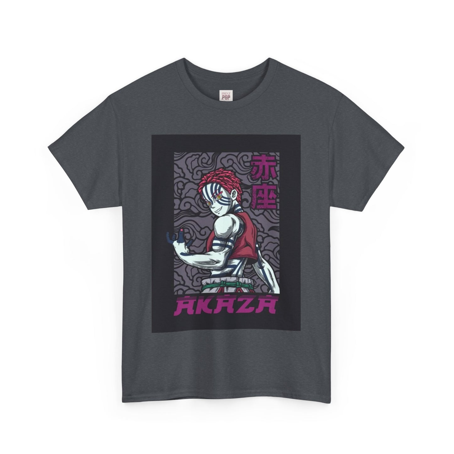 Demon Slayer Akaza Unisex Heavy Cotton Tee - Vibrant and Stylish Design for Otaku Heads