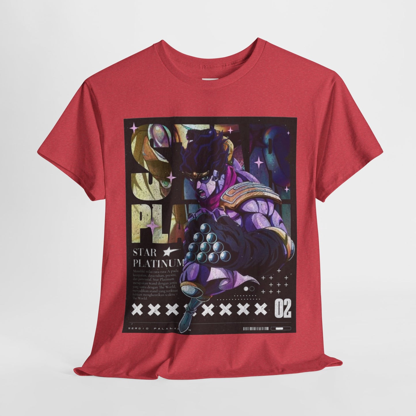 Jojo's Bizarre Adventure Jotaro Kujo Unisex Heavy Cotton Tee - Vibrant and Stylish Design for Otaku Heads