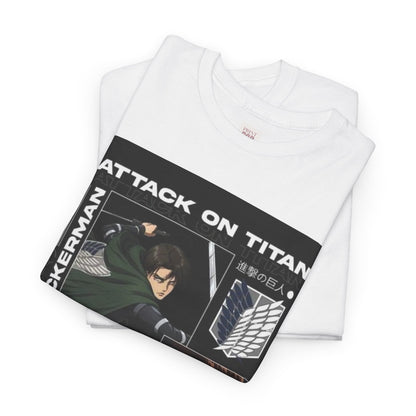 Attack On Titan Levi Ackerman Unisex Heavy Cotton Tee - Vibrant and Stylish Design for Otaku Heads