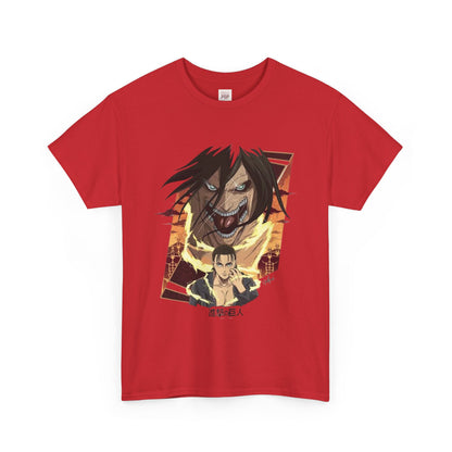 Attack On Titan Eren Jaeger Unisex Heavy Cotton Tee - Vibrant and Stylish Design for Otaku Heads