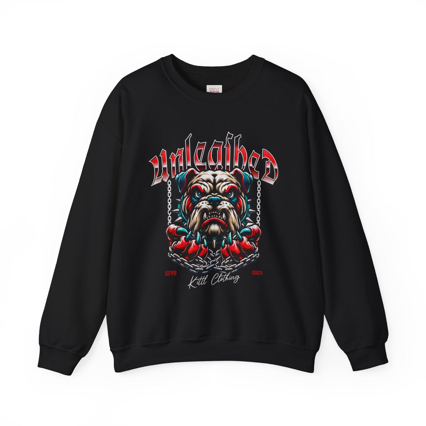 Unleashed Heavy Blend Crewneck Sweatshirt - Bold Graphic Design for Casual Comfort