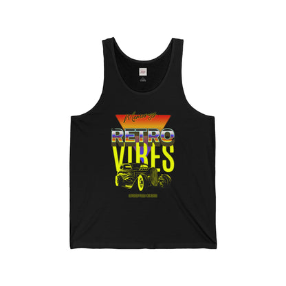 Unisex Jersey Tank - Retro Vibes Graphic Tee for Summer Fun