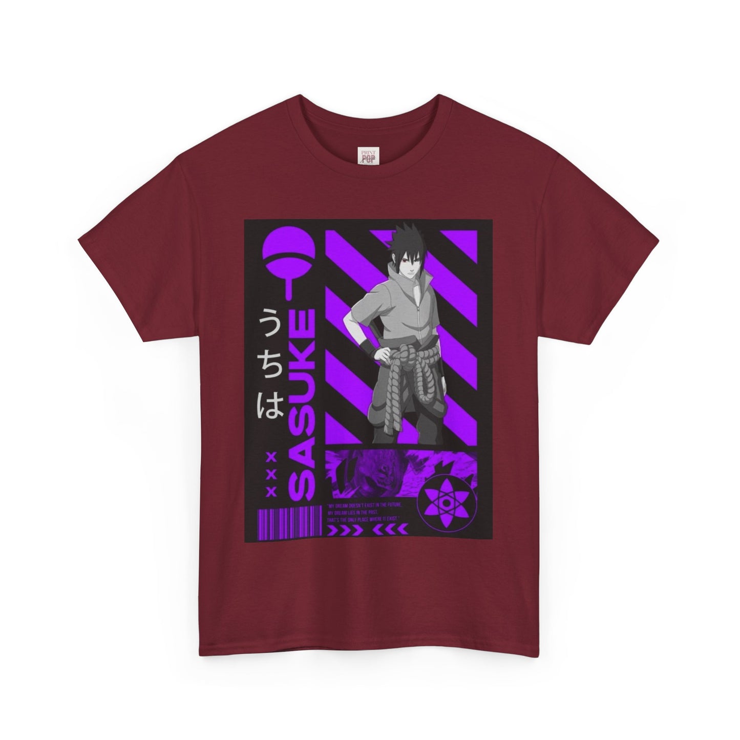 Naruto Shippuden Uchiha Sasuke Unisex Heavy Cotton Tee - Vibrant and Stylish Design for Otaku Heads