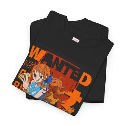 One Piece Nami Unisex Heavy Cotton Tee - Vibrant and Stylish Design for Otaku Heads