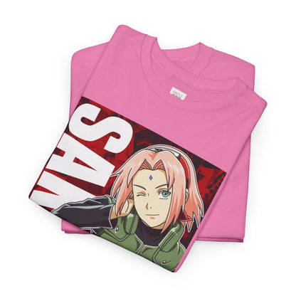 Naruto Shippuden Sakura Unisex Heavy Cotton Tee - Vibrant and Stylish Design for Otaku Heads