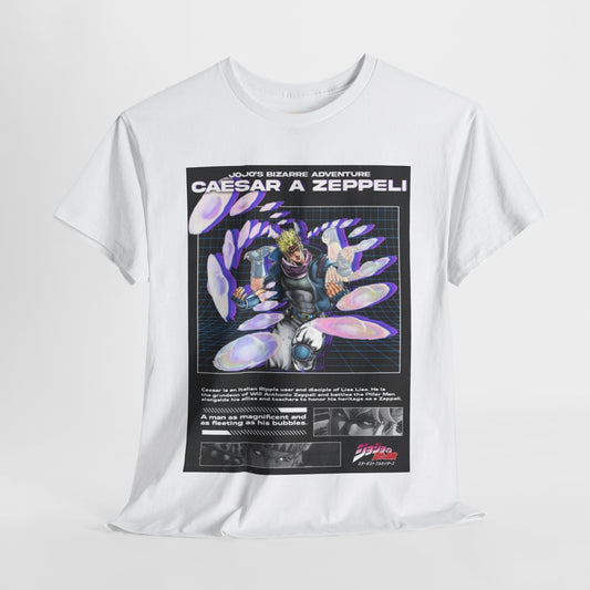 Jojo's Bizarre Adventure Caesar A. Zeppeli Unisex Heavy Cotton Tee - Vibrant and Stylish Design for Otaku Heads