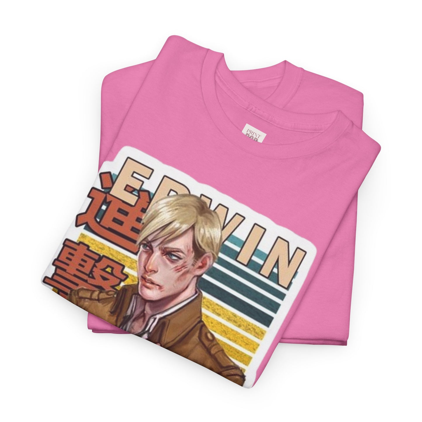 Attack On Titan Erwin Smith Unisex Heavy Cotton Tee - Vibrant and Stylish Design for Otaku Heads