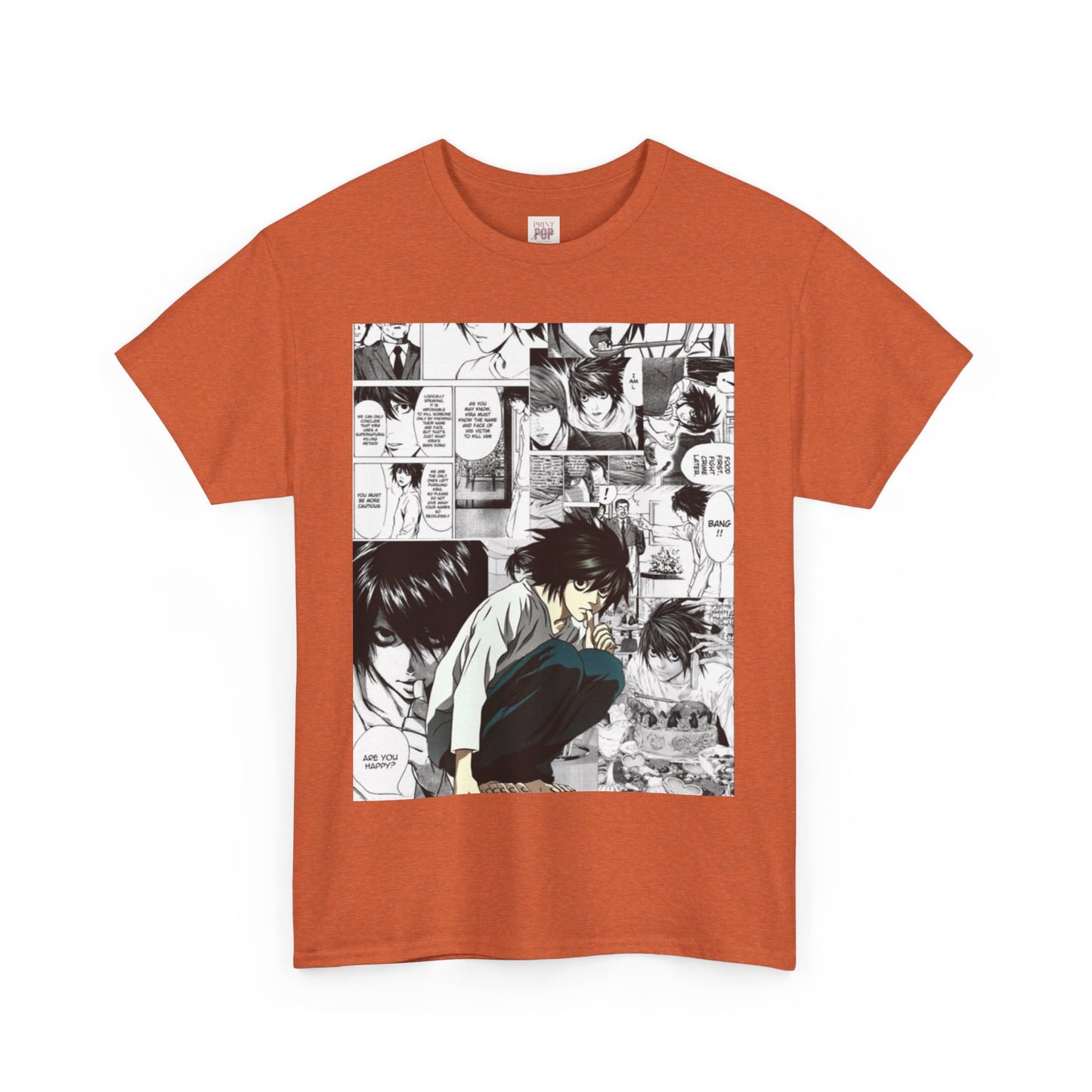 Death Note L Lawliet Unisex Heavy Cotton Tee - Vibrant and Stylish Design for Otaku Heads