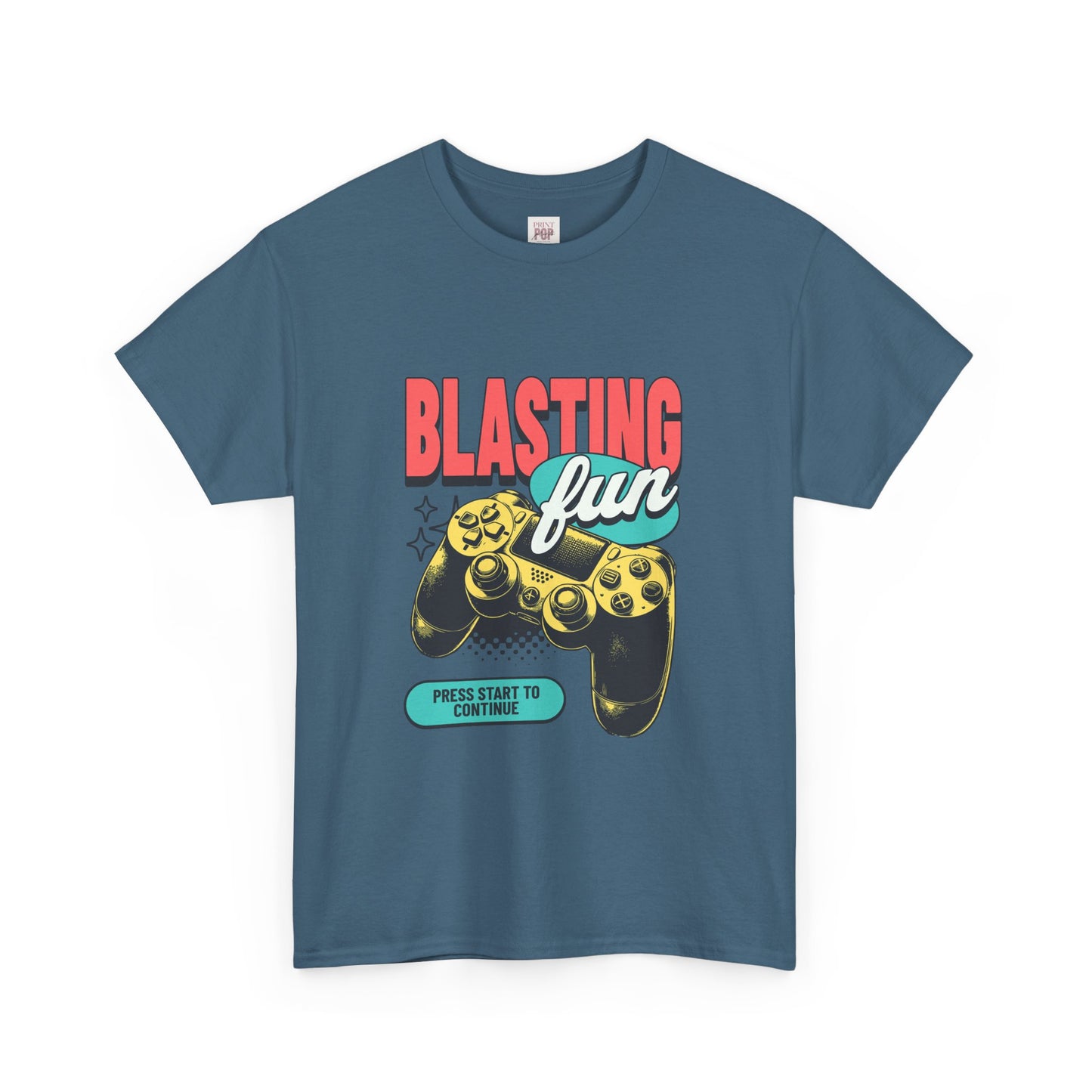 Blasting Fun Gaming Tee - Retro Controller Graphic Cotton T-Shirt