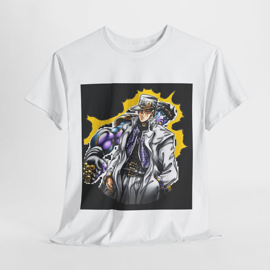 Jojo's Bizarre Adventure Jotaro Kujo Unisex Heavy Cotton Tee - Vibrant and Stylish Design for Otaku Heads