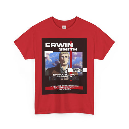 Attack On Titan Erwin Smith Unisex Heavy Cotton Tee - Vibrant and Stylish Design for Otaku Heads