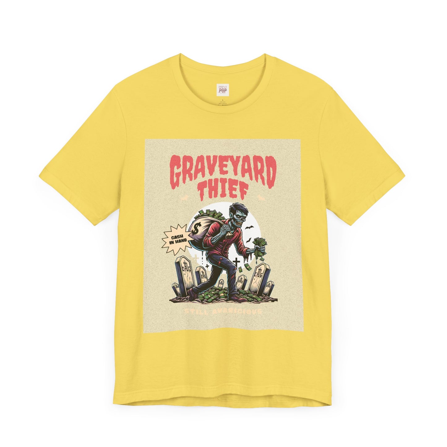 Graveyard Thief Unisex Tee - Playful Halloween Graphic T-Shirt