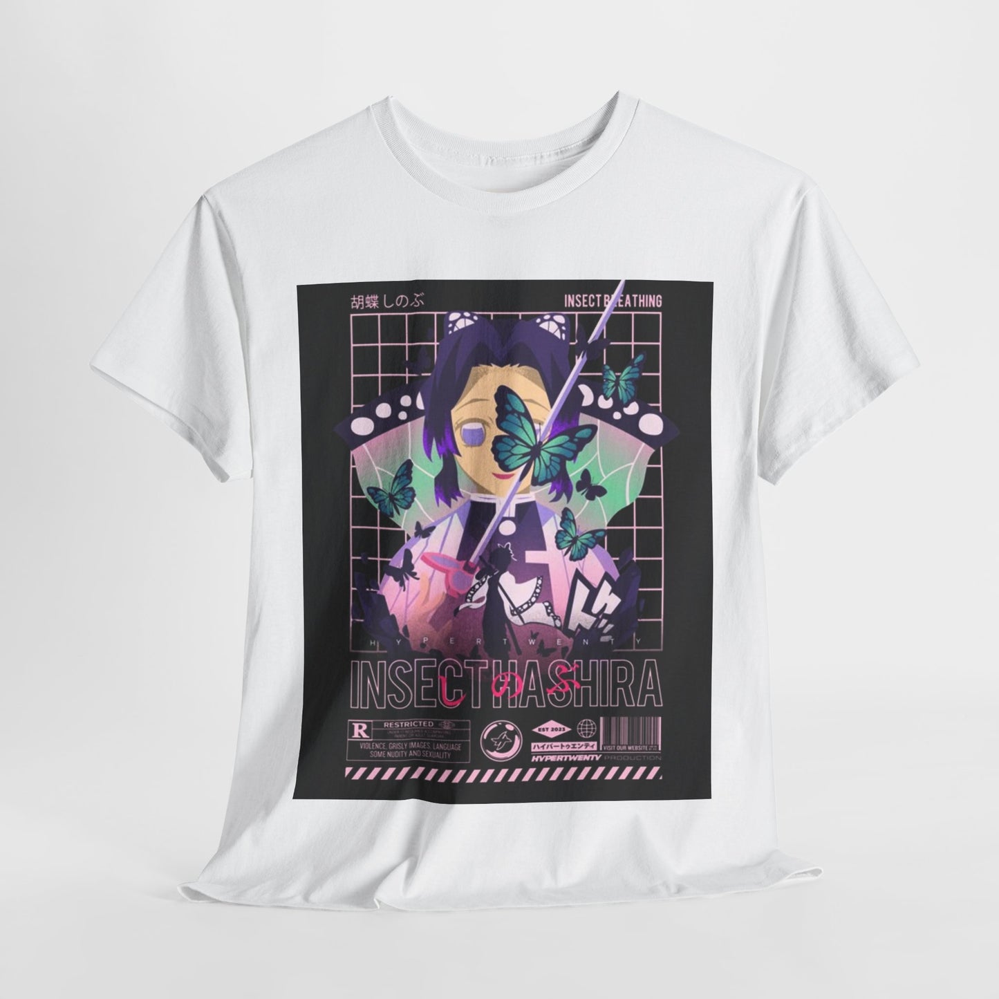 Demon Slayer Kocho Shinobu Unisex Heavy Cotton Tee - Vibrant and Stylish Design for Otaku Heads