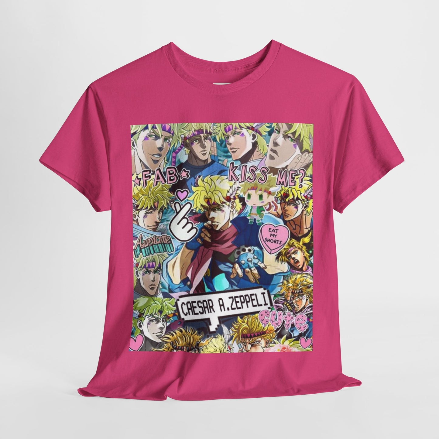 Jojo's Bizarre Adventure Caesar A. Zeppeli Unisex Heavy Cotton Tee - Vibrant and Stylish Design for Otaku Heads