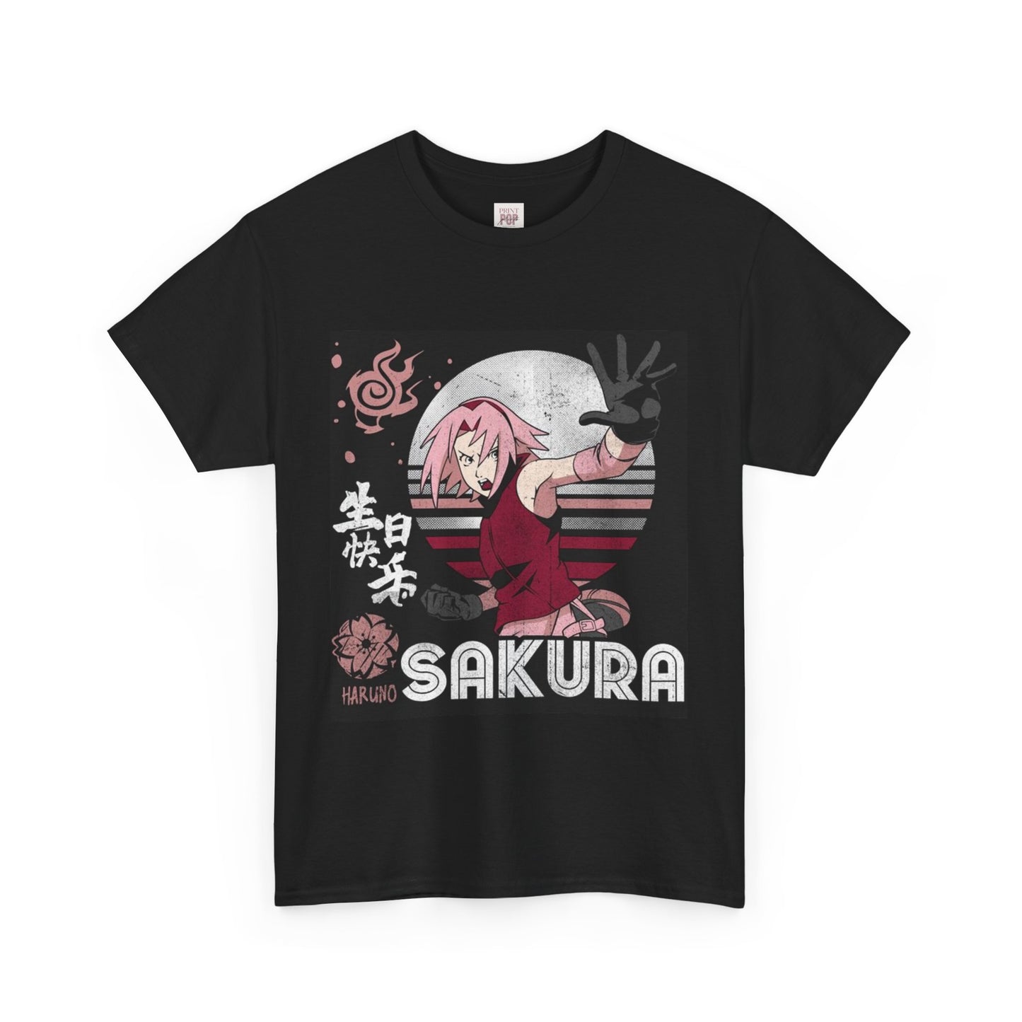 Naruto Shippuden Sakura Unisex Heavy Cotton Tee - Vibrant and Stylish Design for Otaku Heads