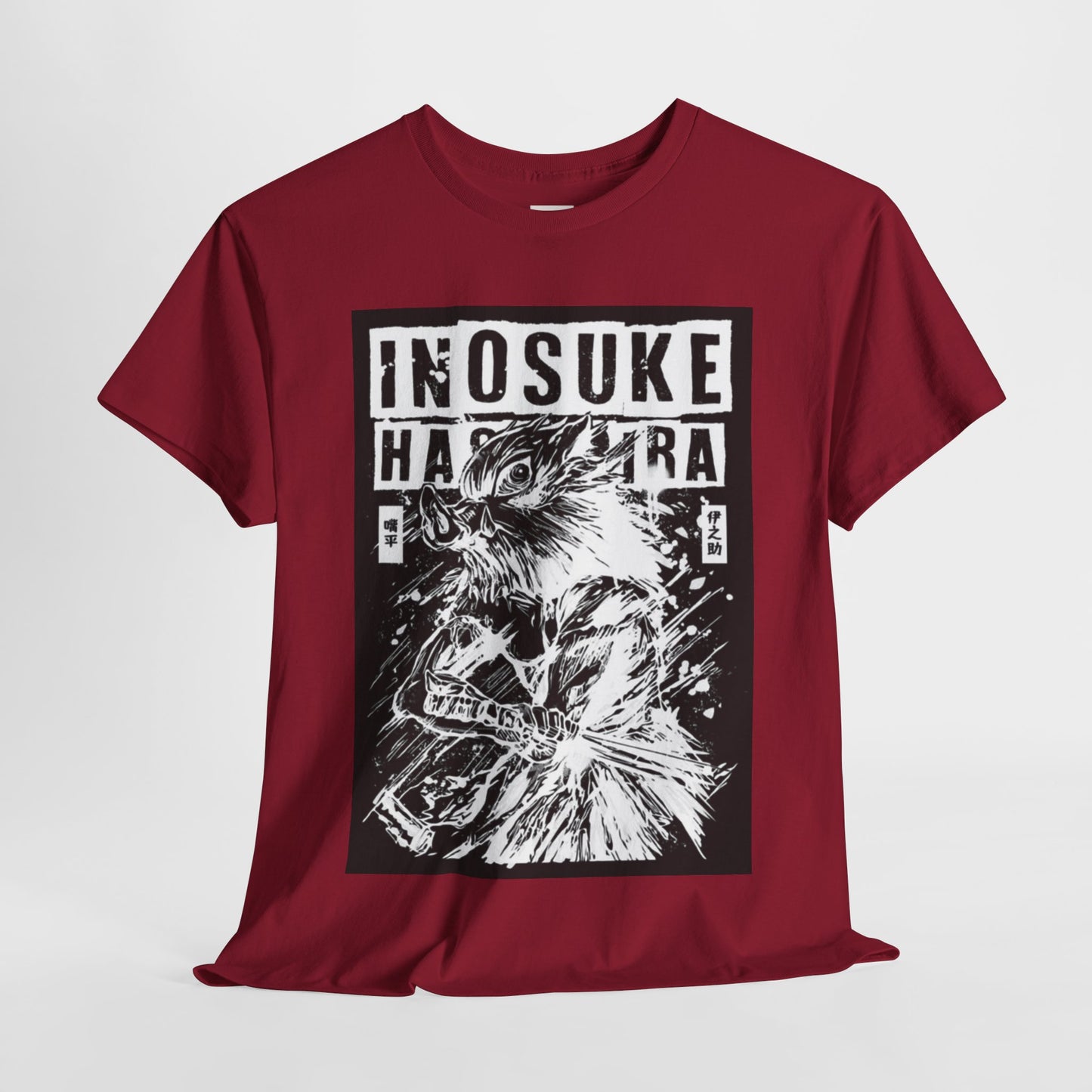 Demon Slayer Inosuke Hashibira Unisex Heavy Cotton Tee - Vibrant and Stylish Design for Otaku Heads