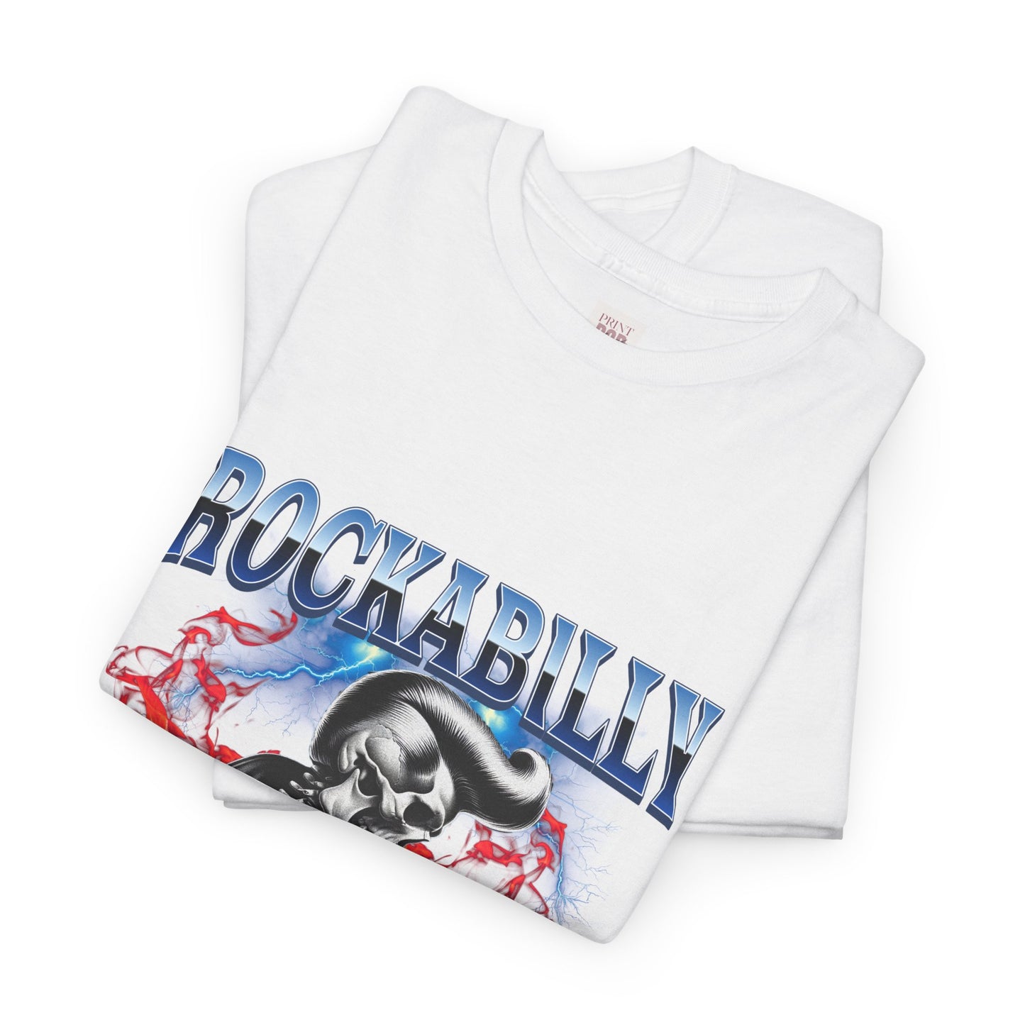 Rockabilly Skull Graphic Premium and Stylish Unisex Heavy Cotton T-Shirt