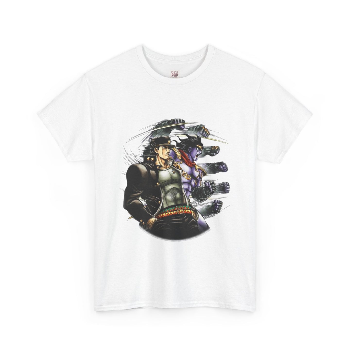 Jojo's Bizarre Adventure Jotaro Kujo Unisex Heavy Cotton Tee - Vibrant and Stylish Design for Otaku Heads