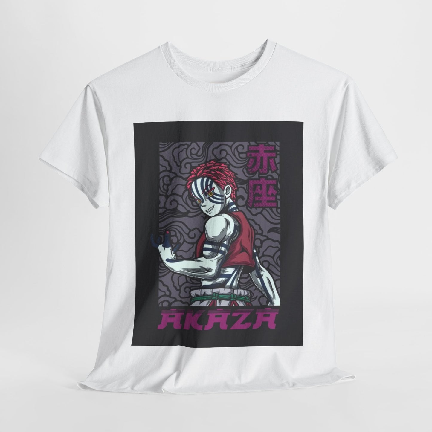 Demon Slayer Akaza Unisex Heavy Cotton Tee - Vibrant and Stylish Design for Otaku Heads